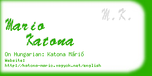 mario katona business card