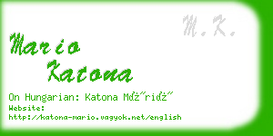 mario katona business card